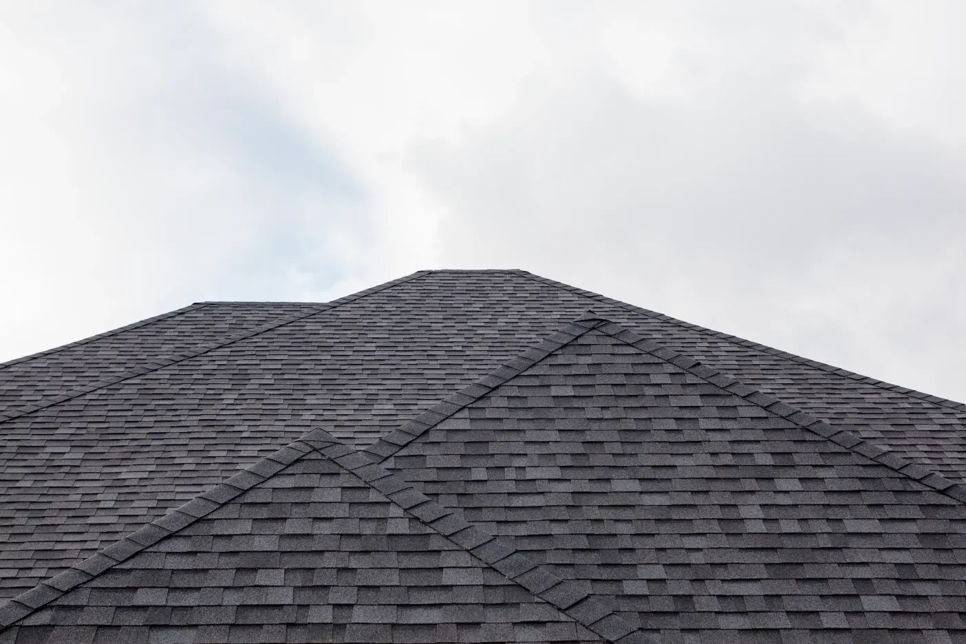 A close up of the roof of a house